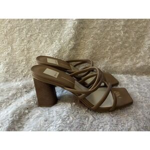 Dolce Vita Strappy Sandles Heeled Women's Size 8.5 M Tan Leather Open Toe Shoes
